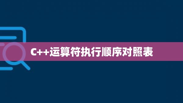 C++运算符执行顺序对照表