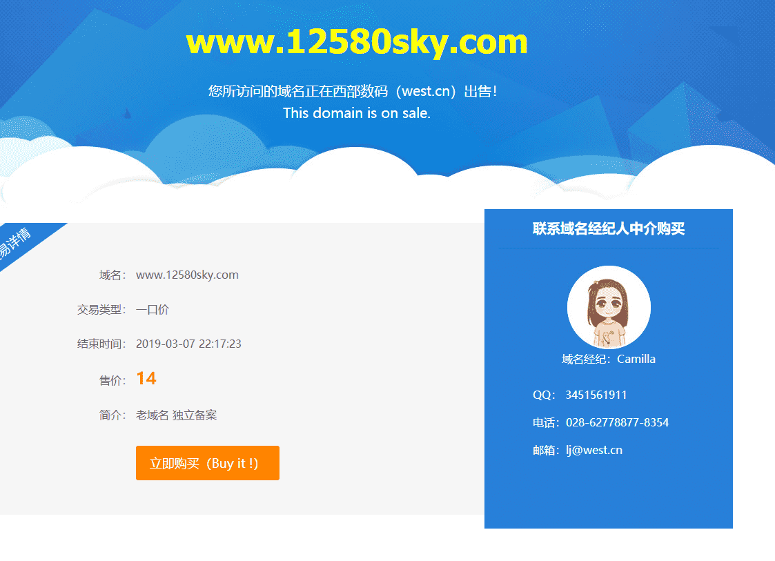 非常好看的网站域名出售页面模板html5源码