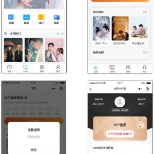 仿抖音滑动小短剧影视微信小程序源码 带支付收益等模式