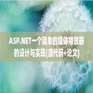 ASP.NET一个简单的媒体播放器的设计与实现(源代码+论文)