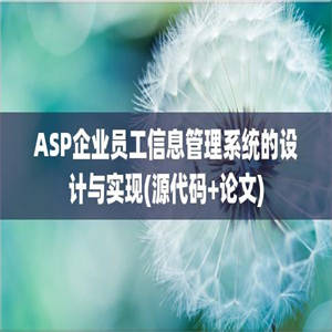 ASP企业员工信息管理系统的设计与实现(源代码+论文)