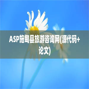 ASP施甸县旅游咨询网(源代码+论文)