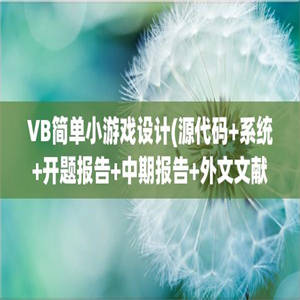 VB简单小游戏设计(源代码+系统+开题报告+中期报告+外文文献)