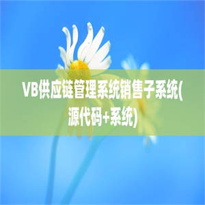 VB供应链管理系统销售子系统(源代码+系统)