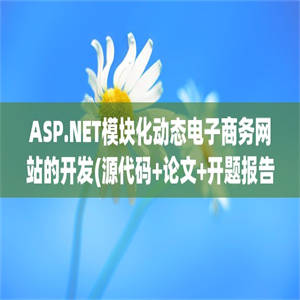 ASP.NET模块化动态电子商务网站的开发(源代码+论文+开题报告+外文翻译)