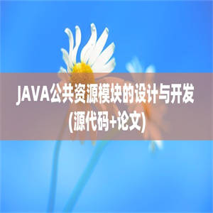 JAVA公共资源模块的设计与开发(源代码+论文)