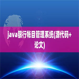 java银行帐目管理系统(源代码+论文)