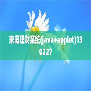 家庭理财系统(java+applet)130227