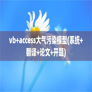 vb+access大气污染模型(系统+翻译+论文+开题)