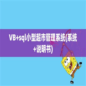 VB+sql小型超市管理系统(系统+说明书)