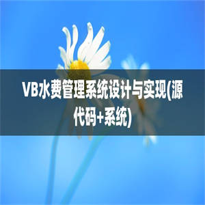 VB水费管理系统设计与实现(源代码+系统)