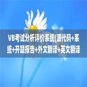 VB考试分析评价系统(源代码+系统+开题报告+外文翻译+英文翻译+答辩PPT)