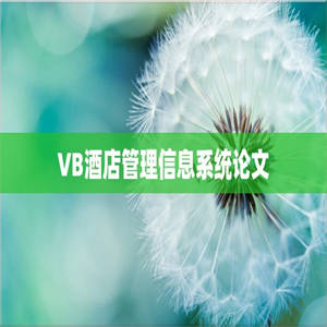 VB酒店管理信息系统论文