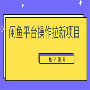 柚子团队《闲鱼平台操作拉新项目》单笔起步利润100+