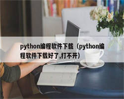 python编程软件下载（python编程软件下载好了,打不开）