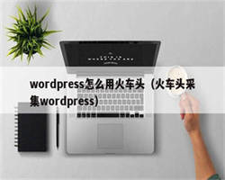 wordpress怎么用火车头（火车头采集wordpress）