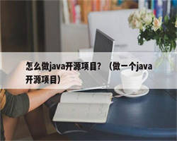 怎么做java开源项目？（做一个java开源项目）