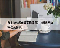 自学java怎么做实际项目？（想自学java怎么自学）