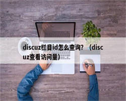 discuz栏目id怎么查询？（discuz查看访问量）