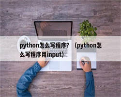 python怎么写程序？（python怎么写程序用input）