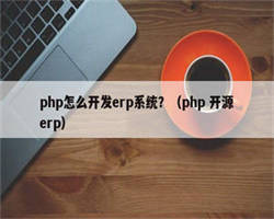 php怎么开发erp系统？（php 开源erp）