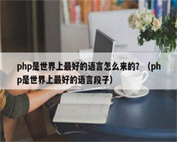 php是世界上最好的语言怎么来的？（php是世界上最好的语言段子）