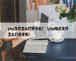 php文件怎么打开手机？（php格式文件怎么打开手机）